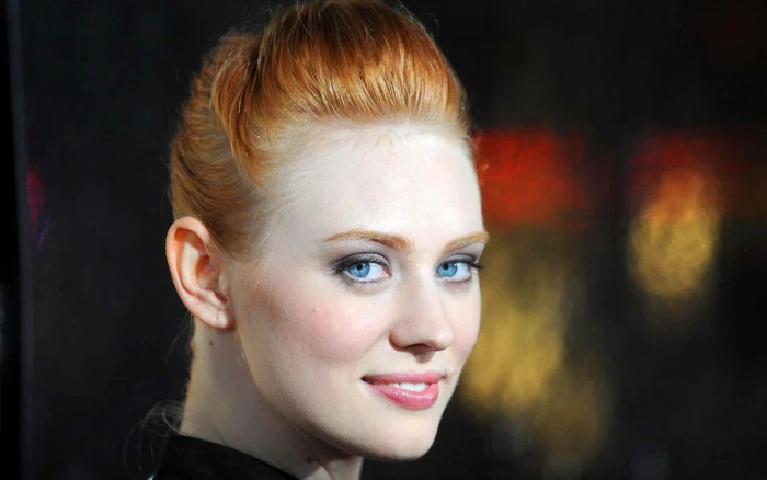 Deborah Ann Woll redhead actress closeup blue eyes women