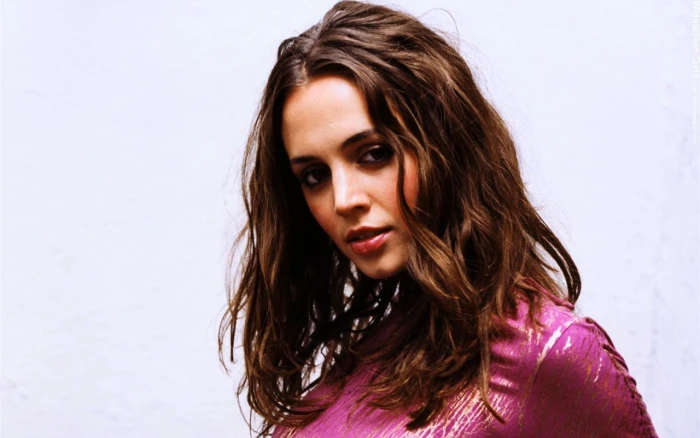Eliza Dushku women actress brunette long hair pink dress