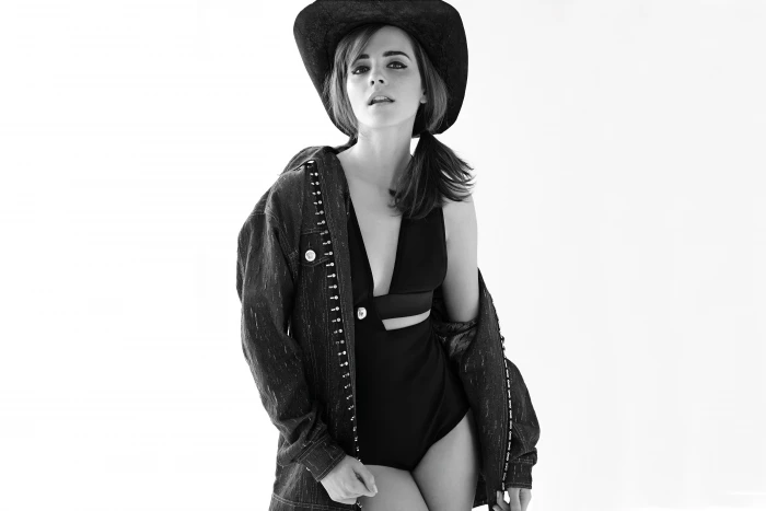 Emma Watson hat monochrome actress women celebrity 2k