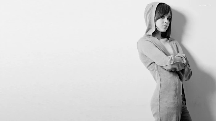 Ellen Page actress simple background monochrome women one person