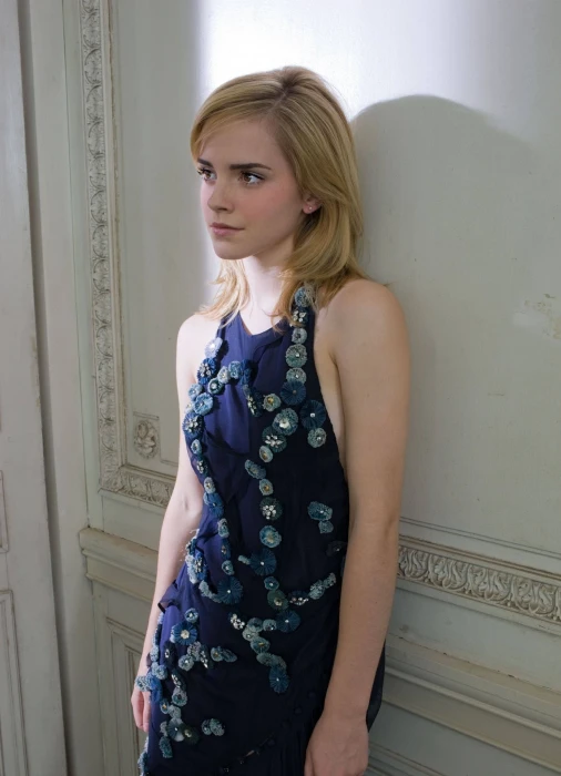 Emma Watson women blonde dress blue actress brown eyes