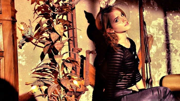 Emma Watson women brunette actress looking at viewer one person
