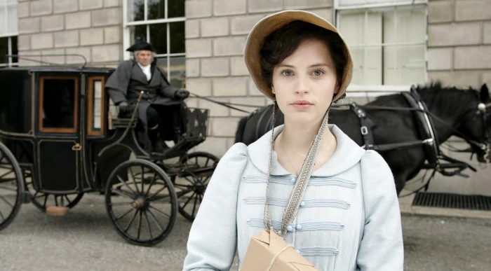 Felicity Jones actress women green eyes Northanger Abbey 2k