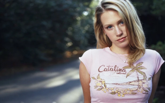 January Jones women blonde blue eyes outdoors actress
