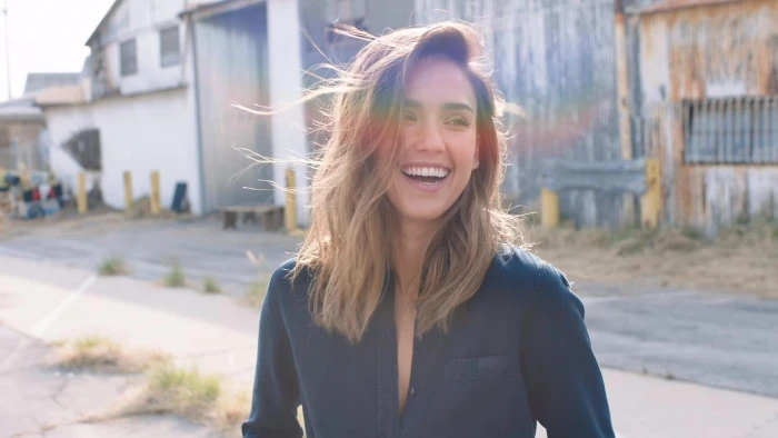 Jessica Alba women actress blonde overexposed chromatic aberration