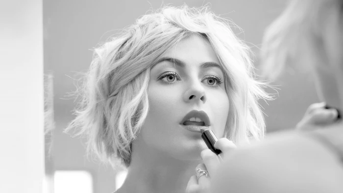 Julianne Hough monochrome actress closeup beauty portrait 2k