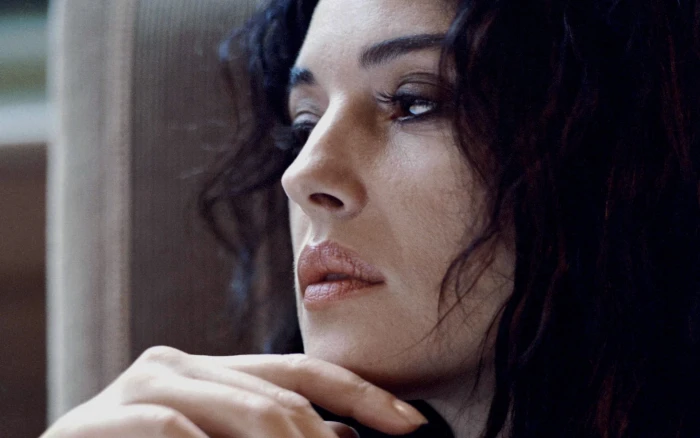 Monica Bellucci face actress headshot one person contemplation