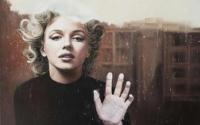 Marilyn Monroe vintage women digital art actress blonde