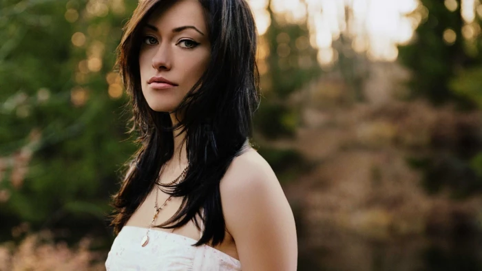 Olivia Wilde actress necklace women long hair beauty portrait