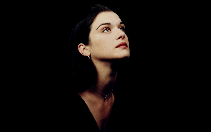 Rachel Weisz women brunette actress black face one person