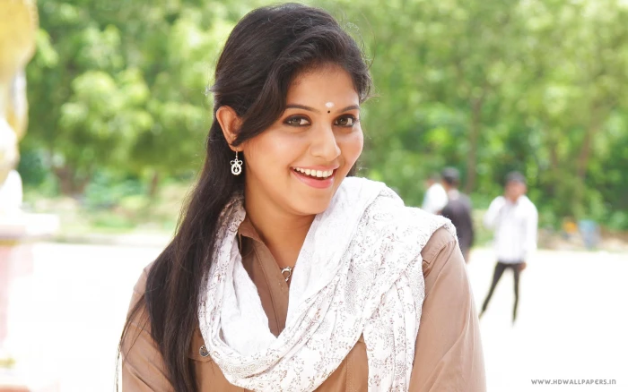 South Actress Anjali women's white floral mesh scarf and brown tops 2k