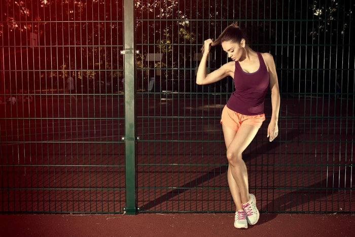 Sylwia Nowak women actress brunette long hair ponytail