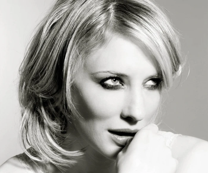 women actress models cate blanchett monochrome faces greyscale People Actresses HD Art