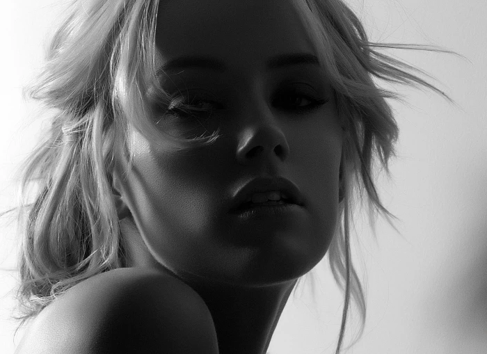 women long hair eyes Amber Heard monochrome actress face