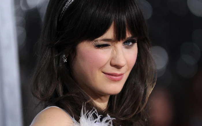 Zooey Deschanel Actress Women Celebrity Winking zooey deschanel 2k