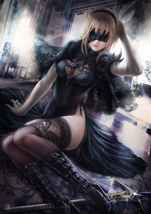 Nier Automata illustration artwork digital art fan 2k 4k