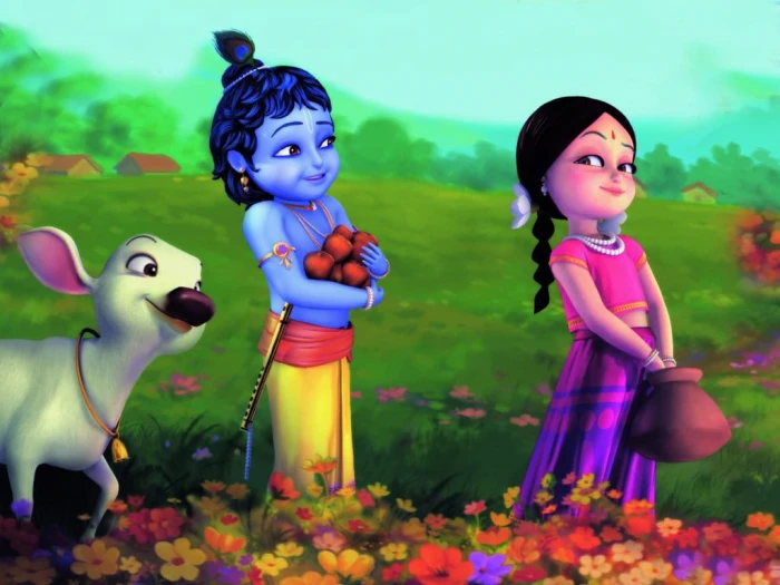 anime bal radhe krishna cute Hd