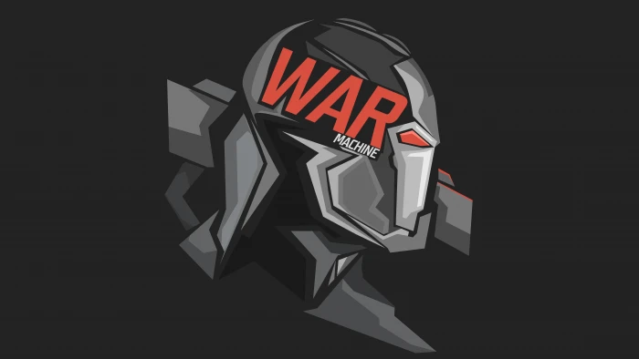 War Machine Minimal Headshot Dark background Marvel Comics 2k 4k 5k 8k