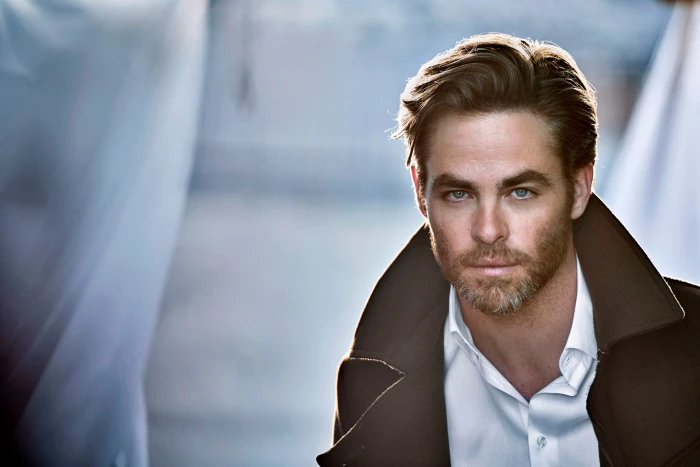 Chris Pine portrait one person headshot beard beautiful people 2k 4k 5k
