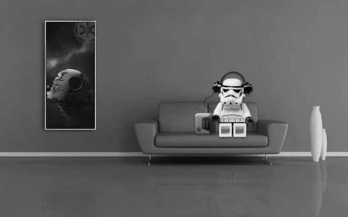 px Couch Death Star headphones LEGO Wars Living rooms music reflection Nature Rivers HD Art 2k