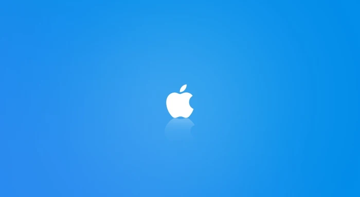 Apple MAC OS Blue apple logo Computers sky copy space clear 2k