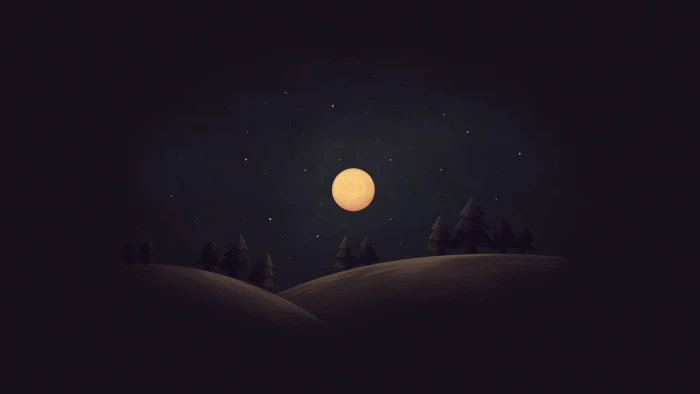 Nice simple night sky space astronomy moon dark nature illuminated 2k