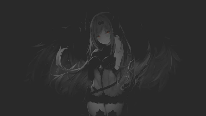 anime girls fan art Dark Angel wings armor illustration 2k