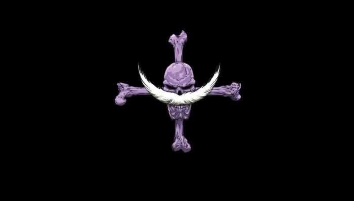 One Piece Whitebeard Pirates Jolly Roger studio shot black background 2k