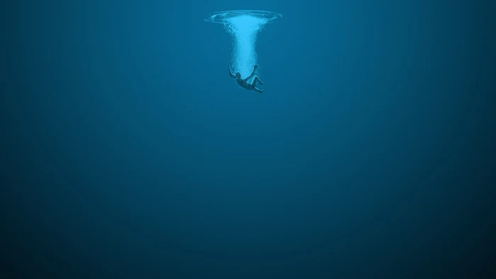 artwork of person drowning digital art minimalism underwater 2k