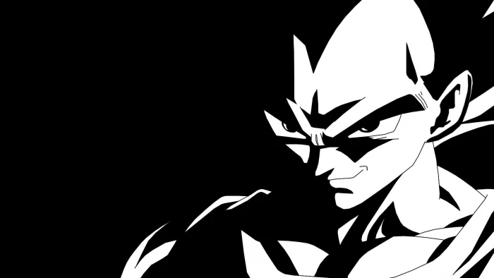 Dragon Ball Vegeta digital wallpaper Z Black amp; White 2k