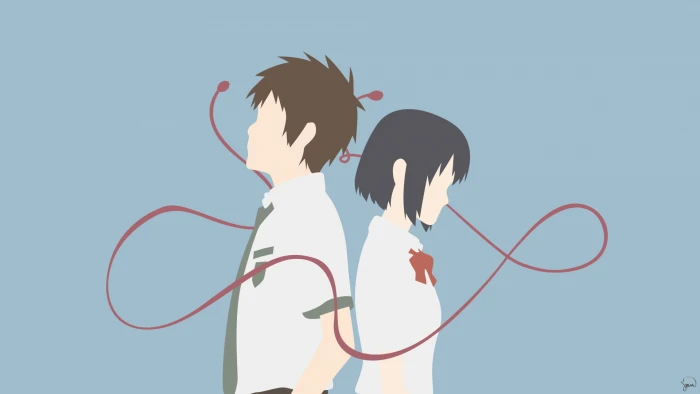 Your Name illustration Kimi no Na Wa minimalism sky two people 2k