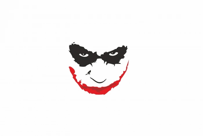 The Joker vector art red black eyes abstract Batman minimalism 2k