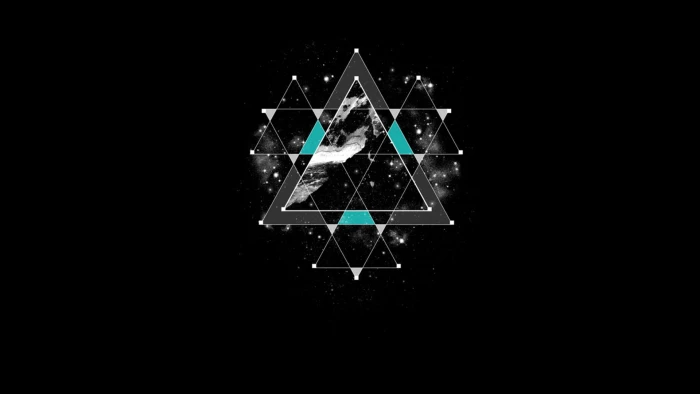 triangle vector art abstract digital copy space black background 2k