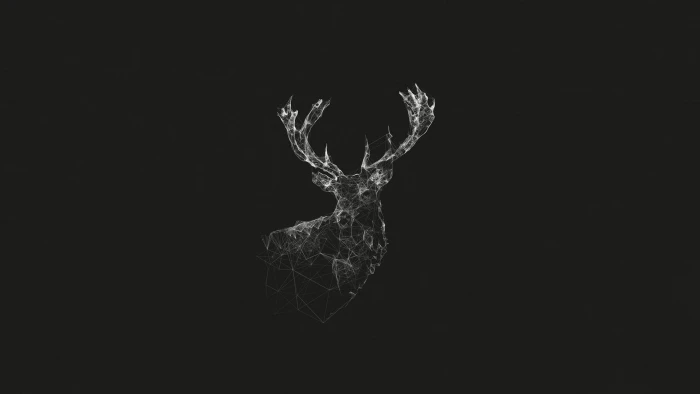abstract animals artwork Deer digital art geometry gray 2k
