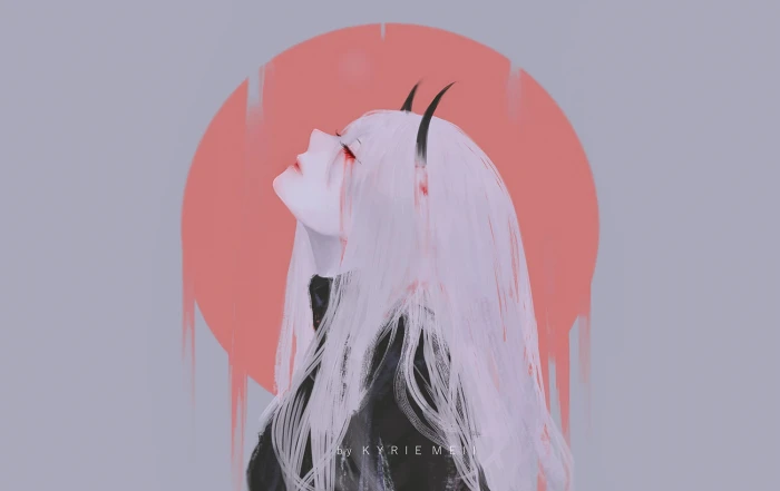 anime girls Kyrie Meii artwork digital art simple background 2k