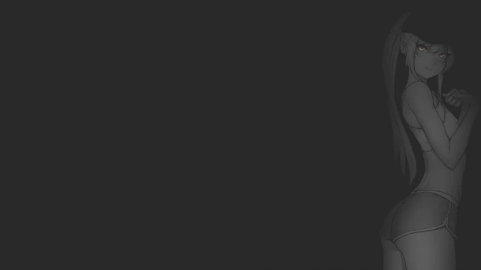 anime girls illustration fan art minimalism monochrome 2k