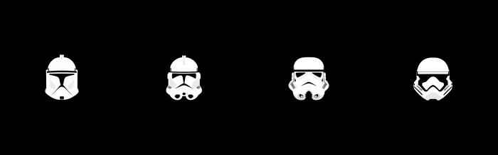 four Star Wars troopers illustration clone trooper stormtrooper 2k 4k 5k