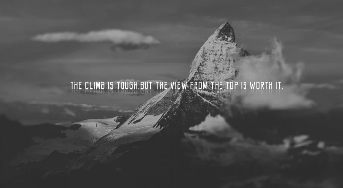mountain with text overlay quote motivational cloud sky 2k