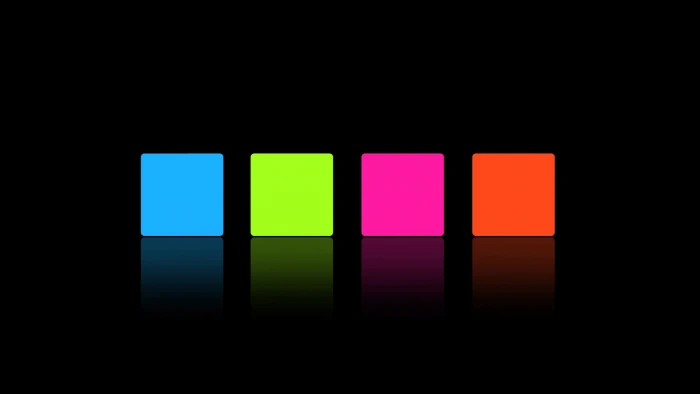 square blue green pink and red illustration minimalism dark 2k