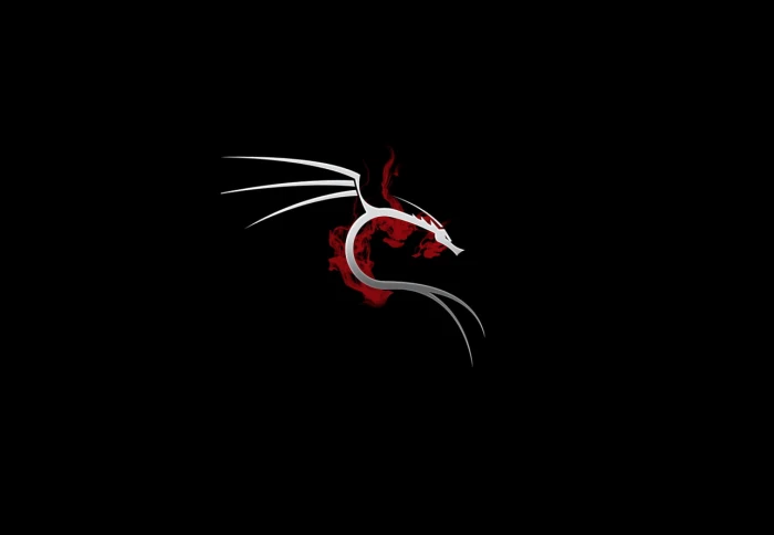 white and red dragon logo Linux dark hacking operating system