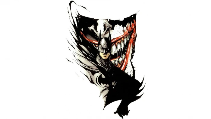 Batman abstract painting Joker DC Comics artwork white background 2k