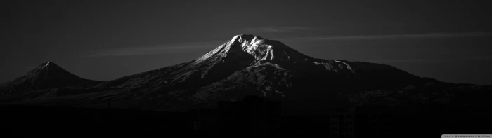 grayscale photography of mountain multiple display nature monochrome 2k 4k