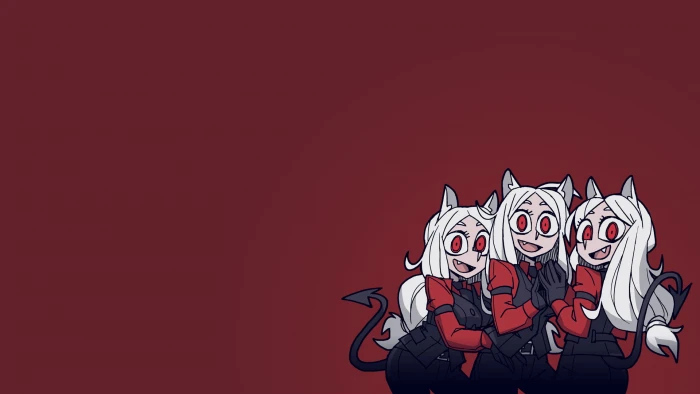 Helltaker demon girl girls simple background tail 2k