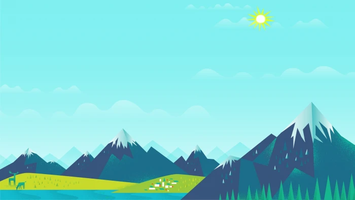 illustration landscape digital art mountains sky vector 2k