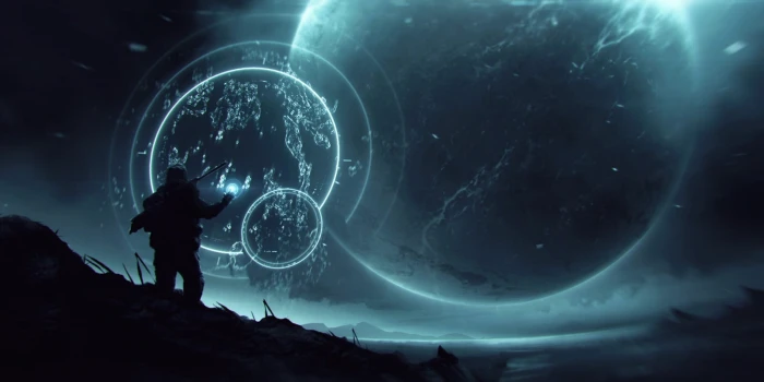 man calculating digital screen wallpaper artwork 2k