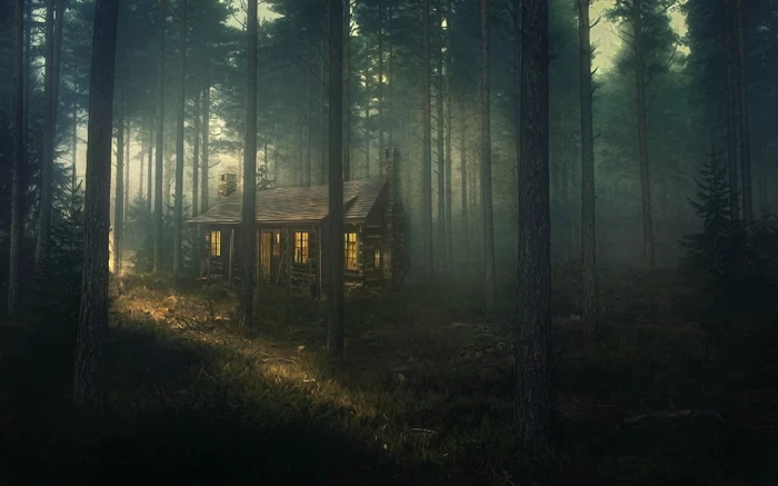 nature landscape forest mist grass sunset trees atmosphere