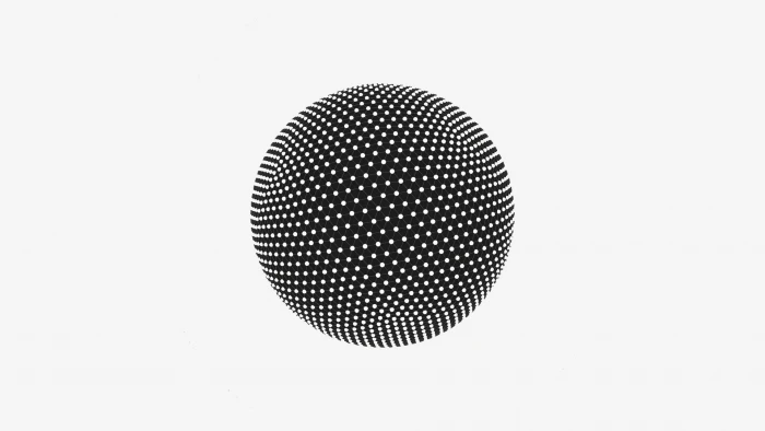 round gray ball minimalism monochrome sphere white background 2k