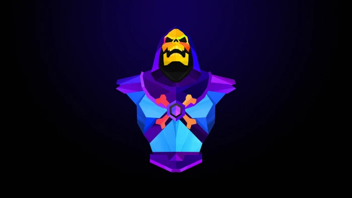 yellow masked character wallpaper abstract Skeletor Justin Maller 2k