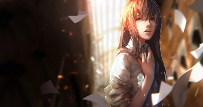animated woman wallpaper brown haired female anime character 2k