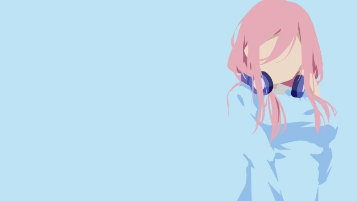 anime girls 5 toubun no Hanayome Nakano Miku minimalism 2k 4k